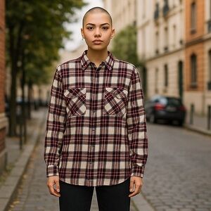Sanctuary | Boyfriend Flannel Shirt Plus Size Plaid Button Front 1X